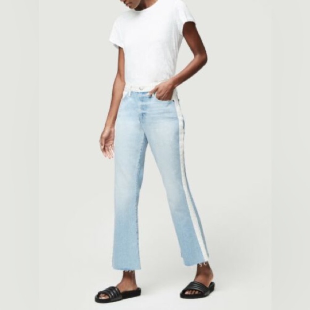 BUNDLE 3 for $75 
FRAME “Le crop mini boot” Olin color block tuxedo stripe jeans